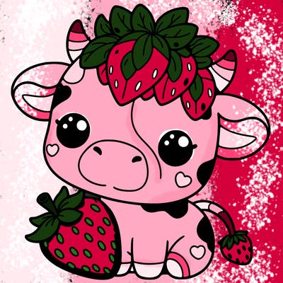 cute strawberry cow