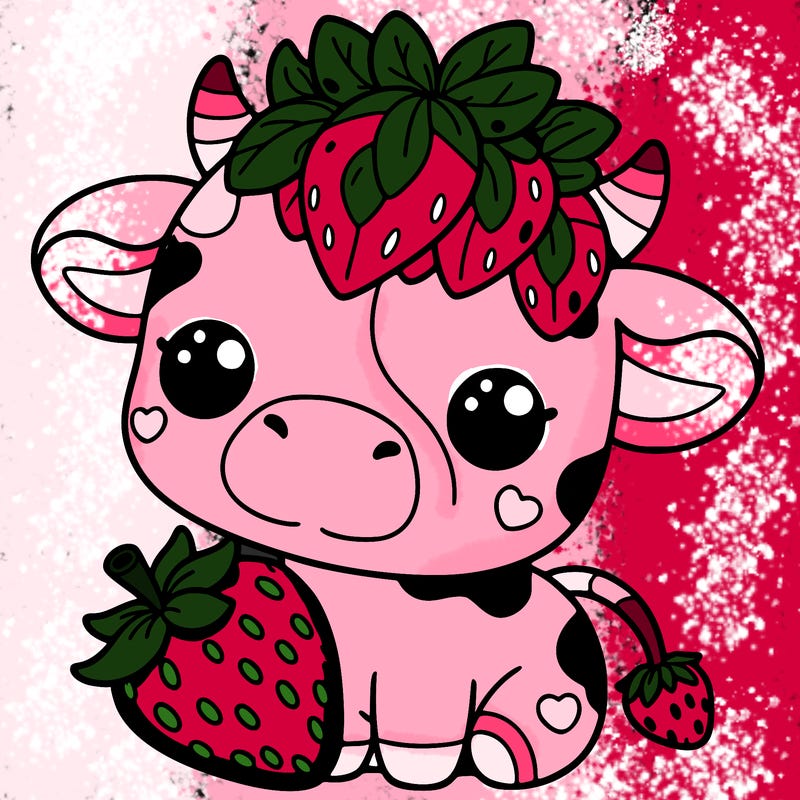 cute strawberry cow