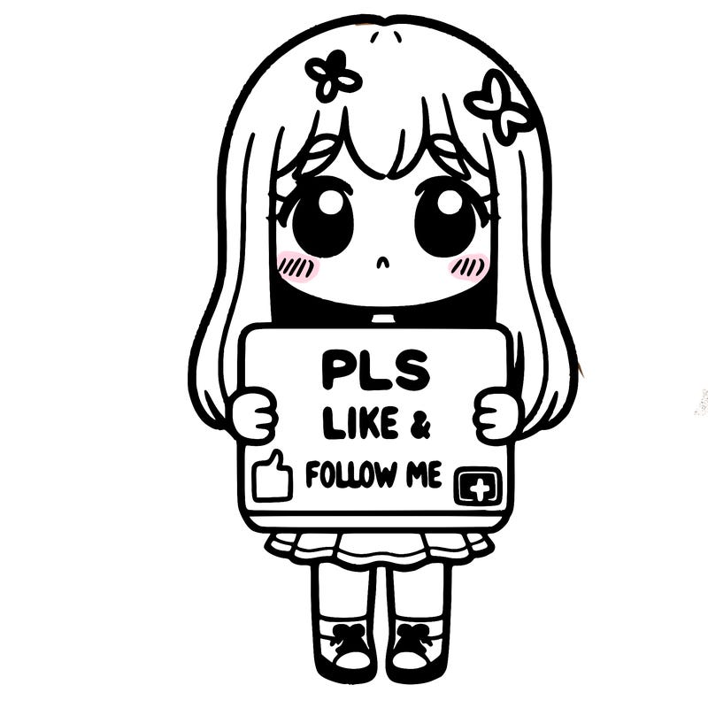 girl holding a sign that says pls like and follow me