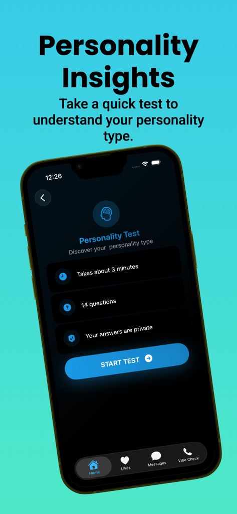 Hridhayam - Hridhayam dating app screen showing a 14-question personality test to help find compatible matches for Malayali singles.