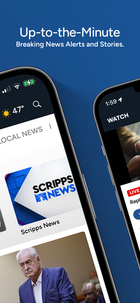 7 WKBW News Buffalo - 7 WKBW News Buffalo mobile app showing breaking news alerts and live video on iPhone screens