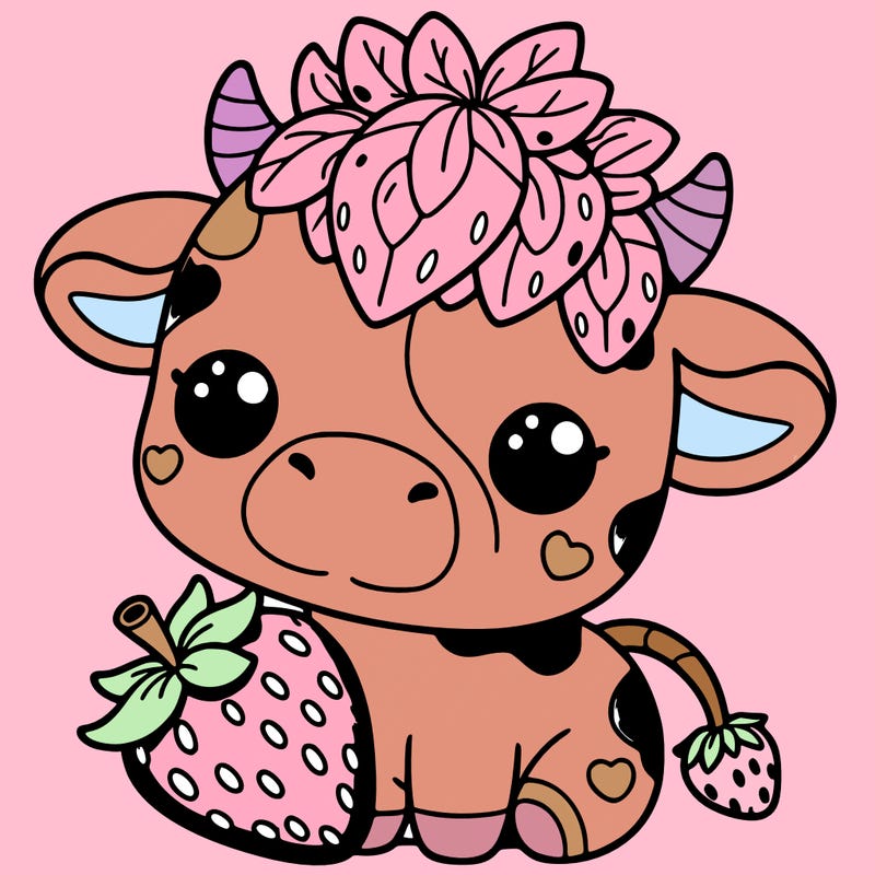 cute strawberry cow