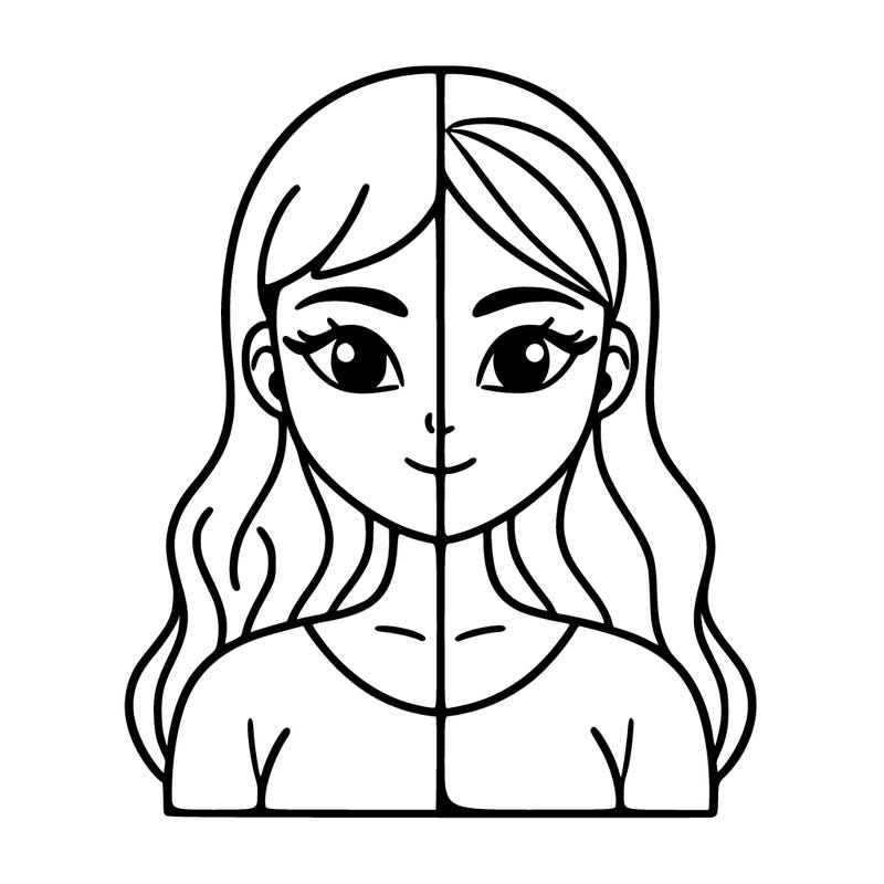 woman spilt into four sections