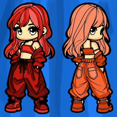 girl in crop top and baggy pants