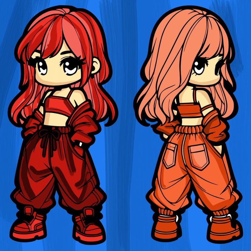 girl in crop top and baggy pants