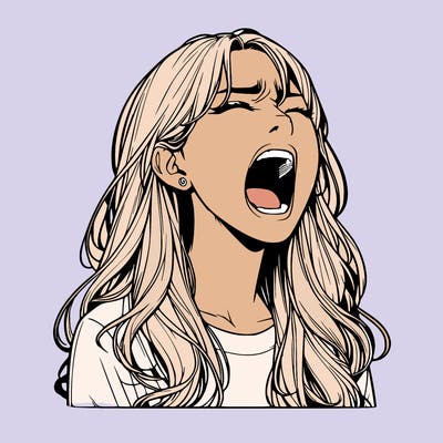 screaming realistic, girl