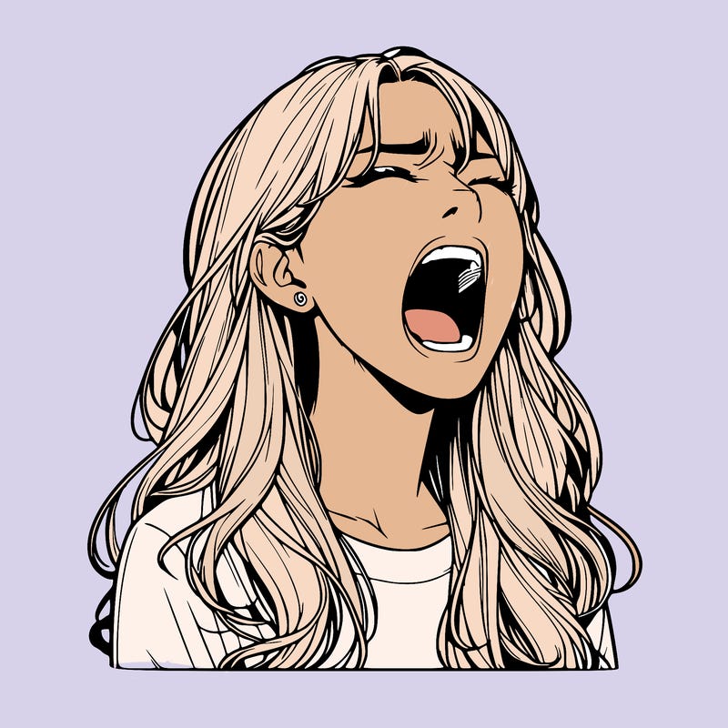 screaming realistic, girl