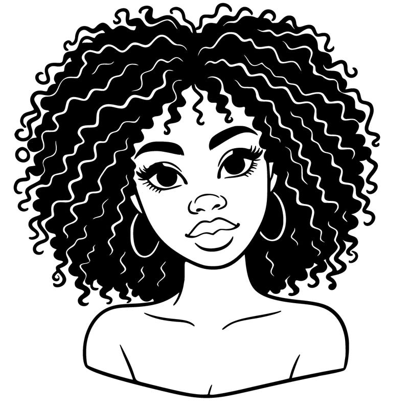 beautiful black woman with curly hair