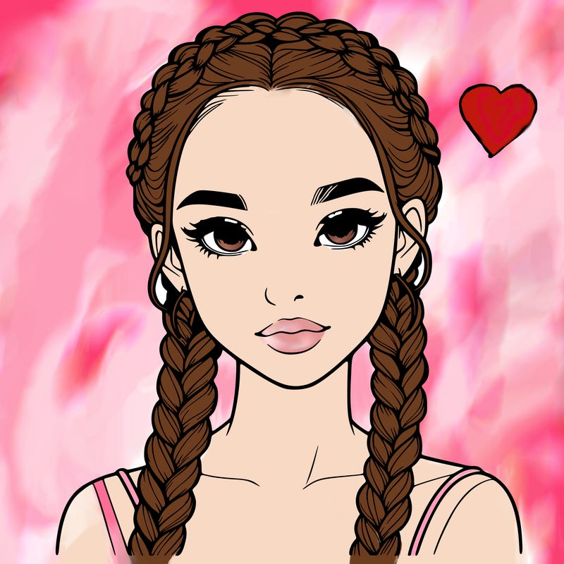 realistic girl with braids