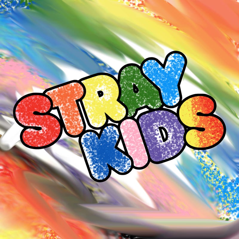 bubble letters saying stray kids