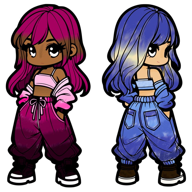 girl in crop top and baggy pants