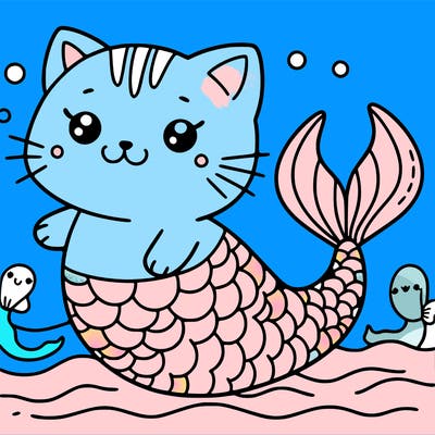 cat mermaid