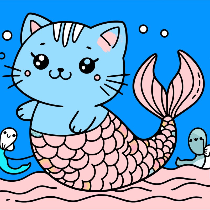 cat mermaid