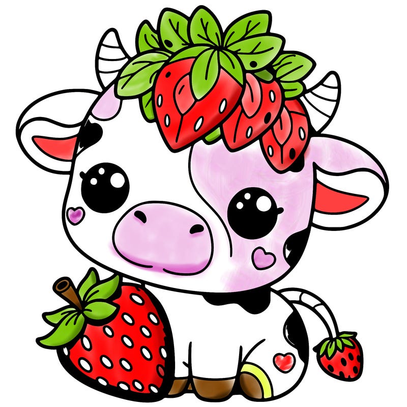 cute strawberry cow