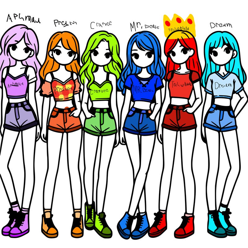 a group of girls wearing crop tops and shorts