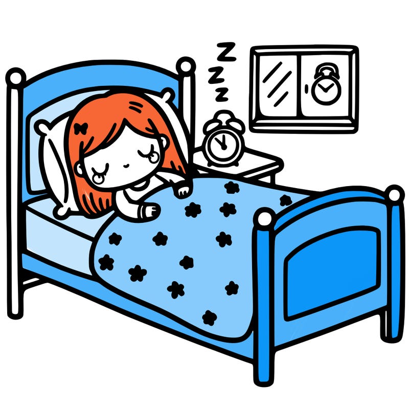 girl that goes to bed