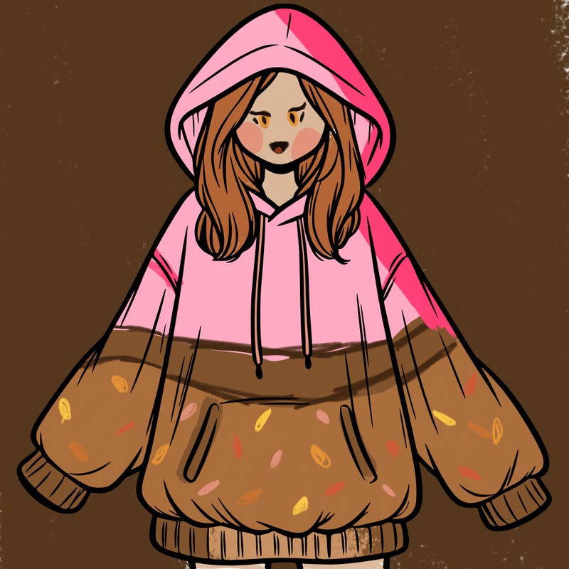 girl in oversized hoodie