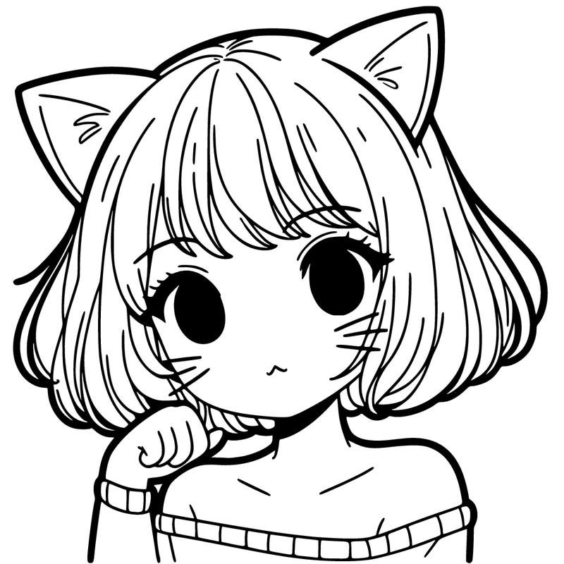 a girl with cat ears