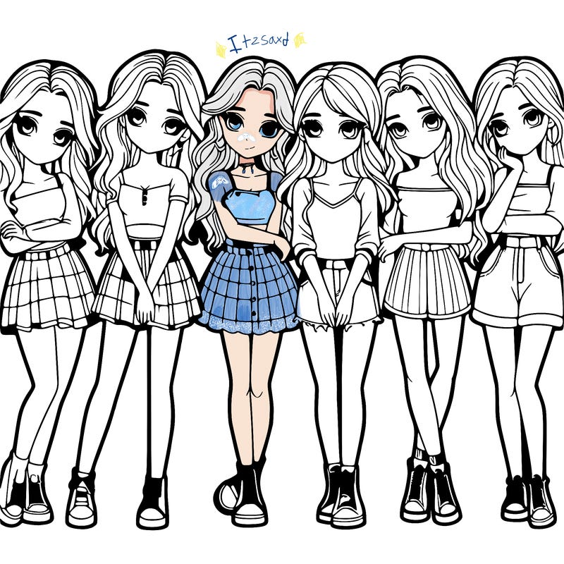 a group of girls realistic