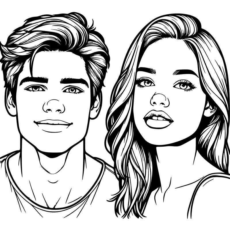 a guy and girl realistic