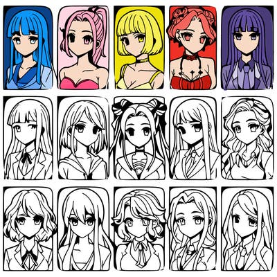 girls that look diffrent anime