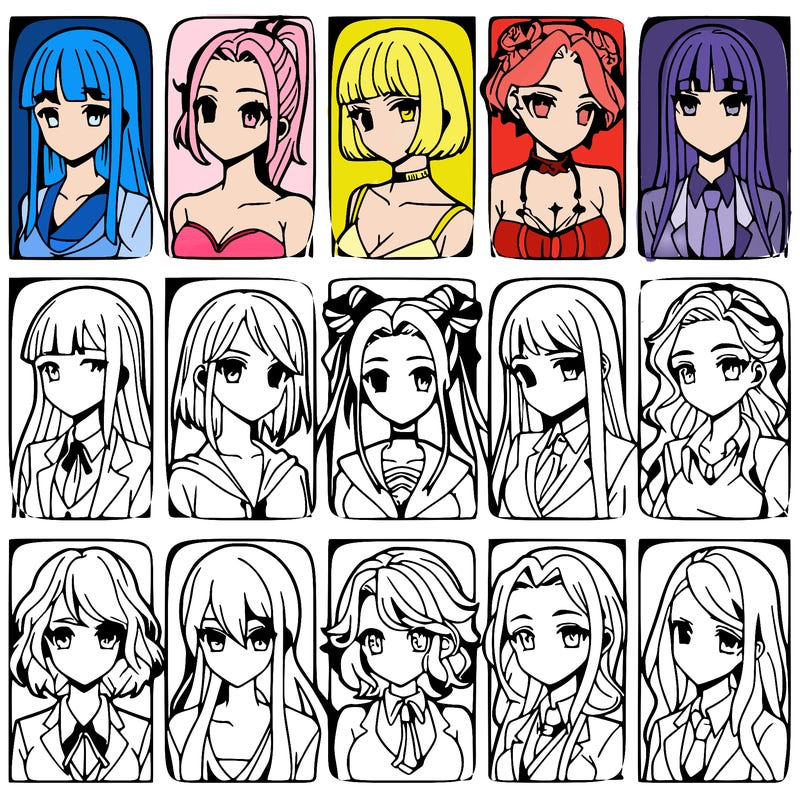 girls that look diffrent anime