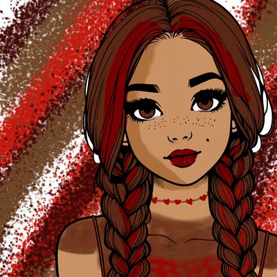 realistic girl with braids