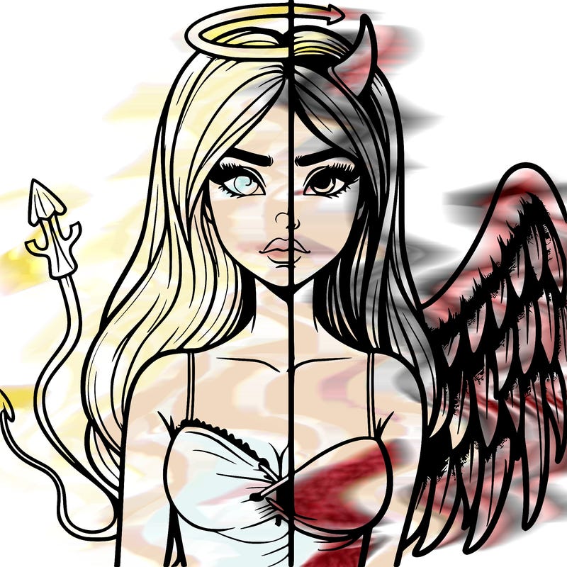 devil vs angel realistic girl