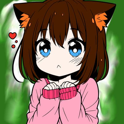 shy anime catgirl