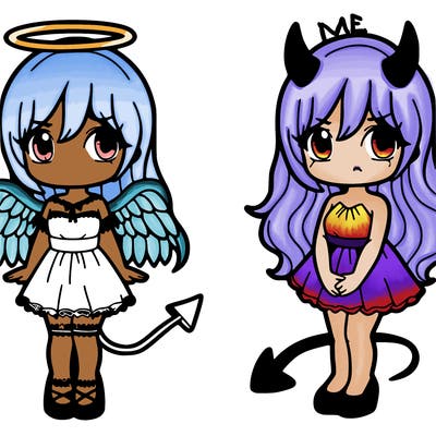angel and devil girl