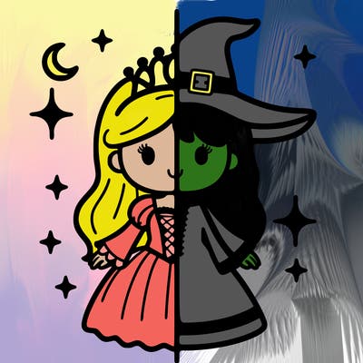 split princess and witch
