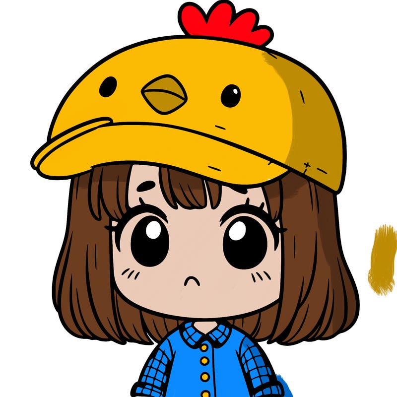 cute girl with chicken hat