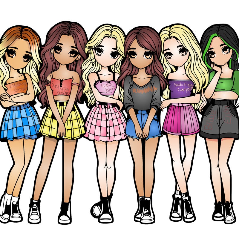 a group of girls realistic