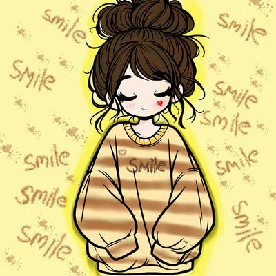 girl with baggy sweatshirt and messy bun