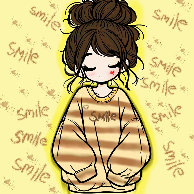 girl with baggy sweatshirt and messy bun