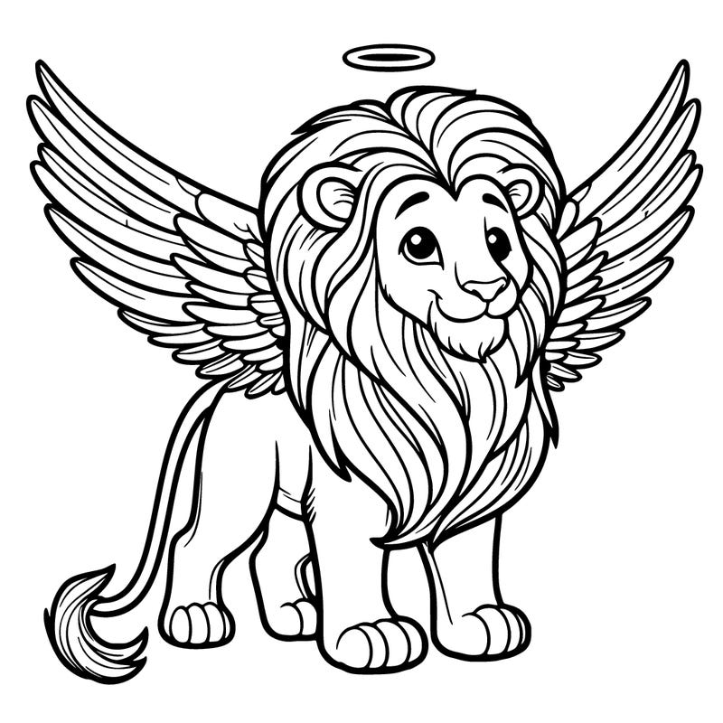 majestic lion with wings