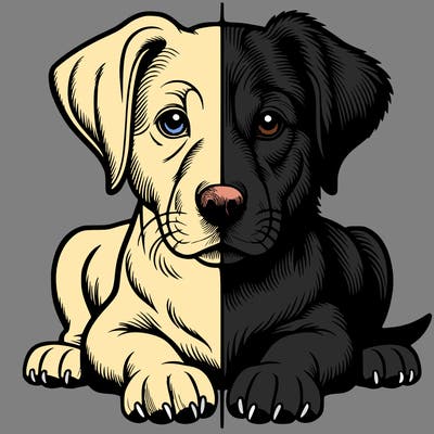 realistic dog split picture