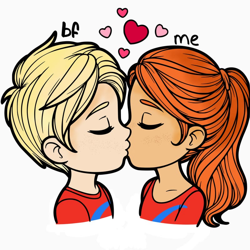 two people kissing