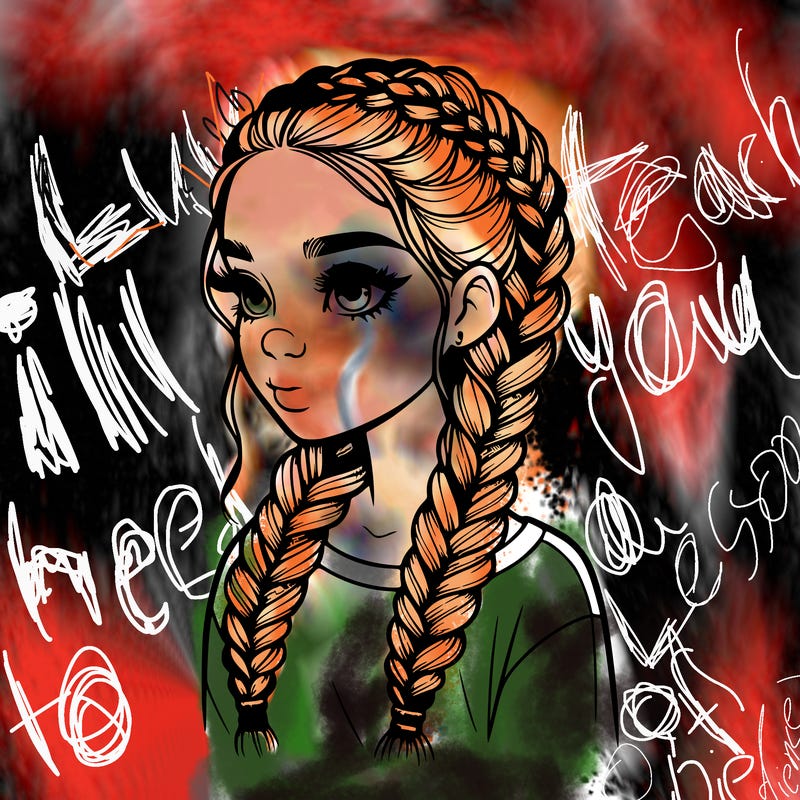 realistic girl with braids