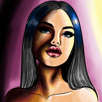 realistic woman with full lips