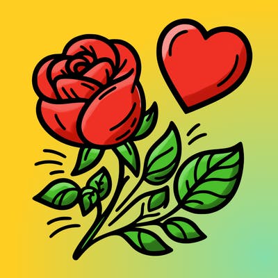 rose and heart