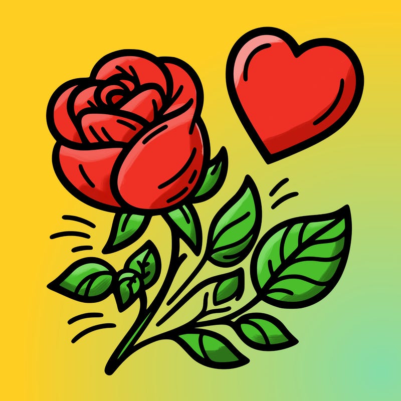 rose and heart
