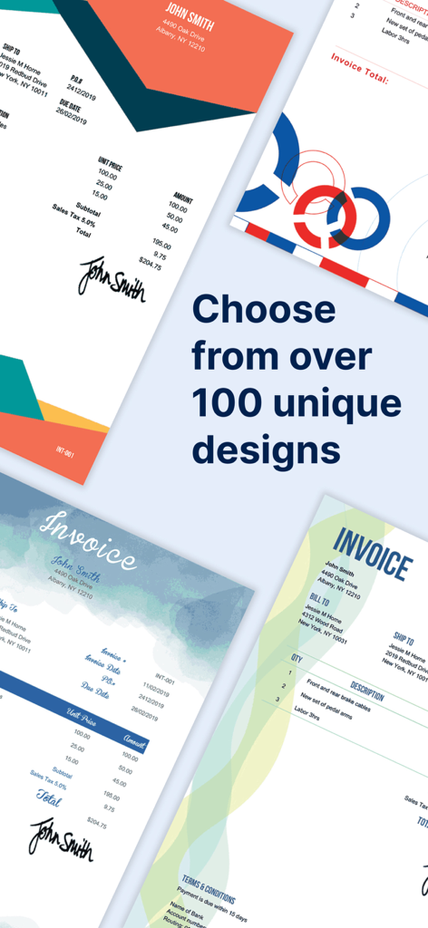 Invoice Maker by Invoice Home - Más de 100 plantillas de facturas profesionales únicas