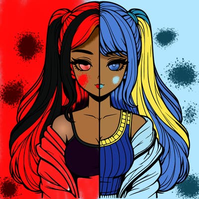 realistic girl split