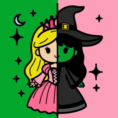 split princess and witch