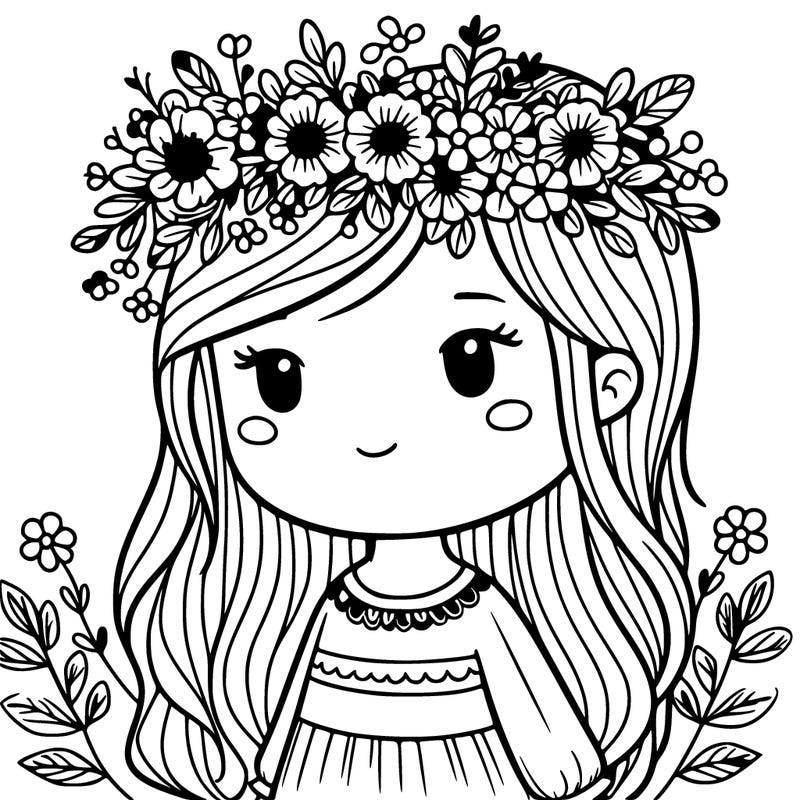 girl with flowers crown