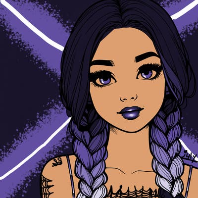 realistic girl with braids