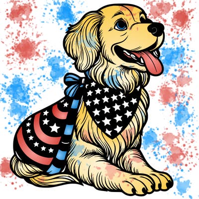 forth of july realistic dog