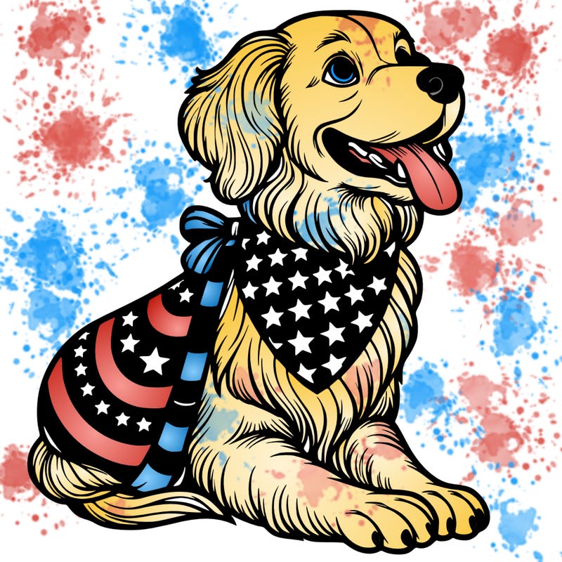 forth of july realistic dog