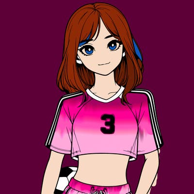 realistic girl wearing soccer jersey